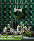 Emerald Holographic Hexagon Peel And Stick Backsplash Tiles Art Deco Self Adhesive PVC Wall Tiles for festive dining area