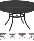 Outdoor Round Table Cover For 40 To 42 Inch Diameter Tables, Waterproof and UV Resistant Patio Shield on metal table