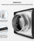 6 Inch Outdoor Dryer Vent Cover With Moving Flaps Stainless Steel Grille Rust Resistant Anti Draft Exterior Vent