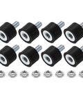 M5 Rubber Mounts 8Pcs 15x10mm Anti Vibration Isolators with Lock Nuts for Generators and Air Compressors