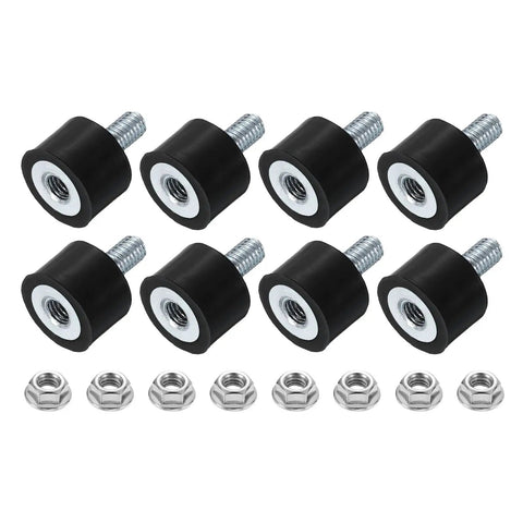 M5 Rubber Mounts 8Pcs 15x10mm Anti Vibration Isolators with Lock Nuts for Generators and Air Compressors