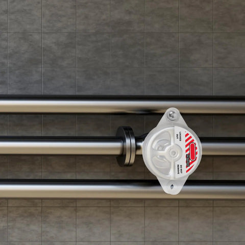 Heavy Duty Gate Valve Lockout Device For Water Spigot Security Features Transparent Window Snap Cover That Keeps Unauthorized Peeps Off Your Gear And Delivers Top Tier Industrial Safety Lockouts For Zero Drama Job Sites