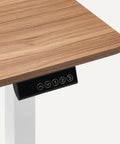 Electric Standing Desk With Quiet Motor And Multiple Presets White And Oak Finish Large Work Surface For Home Office Or Study