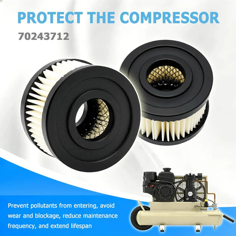Two Pack Air Compressor Filter Elements Fits Ingersoll Rand 4YW07 1WF72 SS3 Replacement 70243712