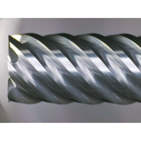 Carbide end mill with 6 flutes, square milling cutter, 1/4 in shank, polished steel
