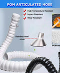 Flexible Air Extractor Hose With Hood 20cm Diameter 9 8ft Length Black Suction Pipe white POM articulated hose with stainless steel hood