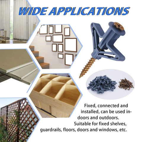 50 Piece Drywall Anchor Kit In Grey For Hollow Wall Installations With Nylon And Plastic Anchors Includes Wall Hooks And Screws High Strength Steel Screws Corrosion Resistant Durable Fastening Set For Studless Walls.
