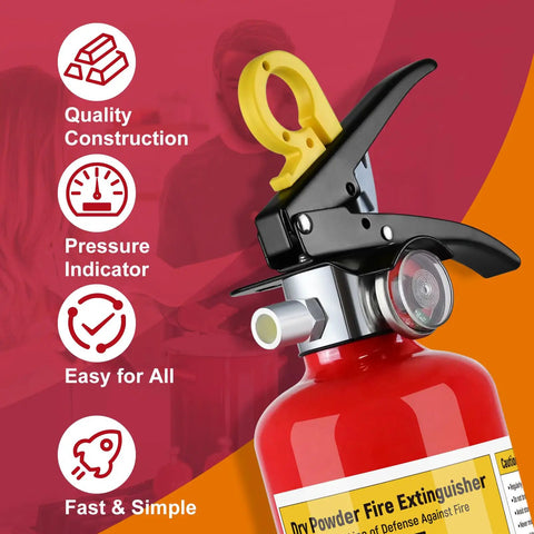 4 Pack ABC Dry Chemical Fire Extinguishers With Mounting Bracket Straight Up Built Tough To Handle Extreme Cold And Scorching Heat For Garages And Cars Six Year Shelf Life Keeps Your Crew Safe Anytime Anywhere