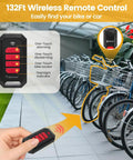 Wireless Bike Alarm With Remote For Your Ride, 135dB Anti Theft Security Alarm For Bikes, showing remote control use