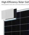 Detailed view of Beefy 150 Watt 12 Volt Solar Panel Kit With 20 Amp Charge Controller For RVs Boats Trailers And Campers Off Grid System Monocrystalline Module Weatherproof Durable All Weather Performance with high-efficiency cells