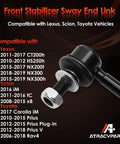Front Sway Bar End Link Kit For 2010 To 2019 Lexus CT200h HS250h NX200t NX300h 2008 To 2016 Scion iM tC xB 2006 To 2018 Toyota