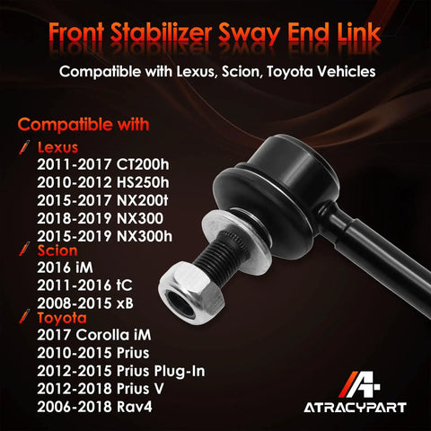 Front Sway Bar End Link Kit For 2010 To 2019 Lexus CT200h HS250h NX200t NX300h 2008 To 2016 Scion iM tC xB 2006 To 2018 Toyota