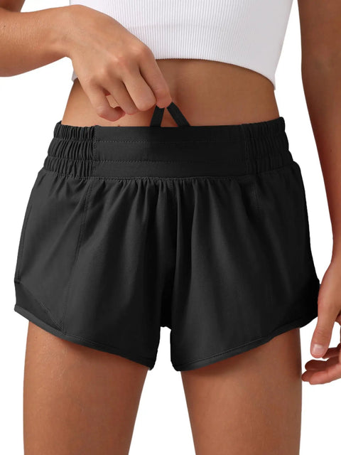 Girls Athletic Shorts With Liner Quick Dry Lightweight Running Shorts For Active Workouts Built In Mesh Liner With Zip Pocket Black Size S7Y