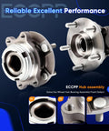 Front Wheel Hub Bearing Assembly 513296 With ABS For Infiniti JX35 2013, QX50 2019, QX60 2014, displayed from front and side view, 5 lug