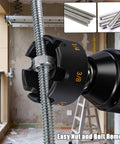 Heavy Duty Nut Driver Drill Attachment For Smashing Through Rusted Bolts And Rapid Stripped Nut Extraction Compatible With Standard Impact Drills, showing 1/4 and 3/8 sizes on a drill.