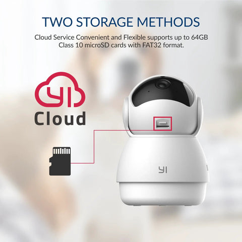 Storage options for 2 Pack Pan Tilt Dome Security Camera Kit 360 Degree Coverage Indoor With Night Vision 2 Way Audio Motion Alerts