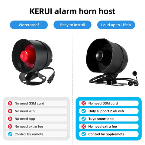 Heavy Duty Wifi Siren Host For Smart Home Security Rock Solid Knockout Protection Expanding Up To Fifty Sensors Without Hassle Top Shelf Instant Alerts In Black