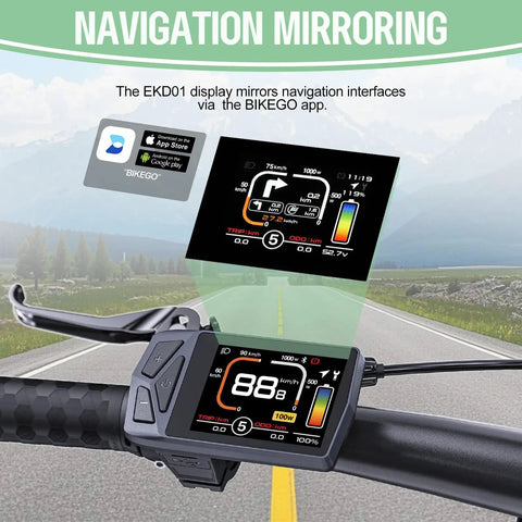 2.4 Inch TFT E-Bike Display for BAFANG CAN Bus Mid Motor EKD01 Screen With 5PIN Male Triangle Connector Plug-and-Play Ebike Conversion Kit Panel IPS Color LCD 0-9 PAS Levels Ride Data Battery Status Beginner Friendly