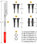 Front view of Amazon EWK universal camshaft pulley holder and fan clutch removal tool with red handle and hold pins