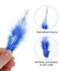 Dark Blue Rooster Saddle Hackle Feathers 50 Pcs Bulk Natural Craft Feathers 2.8 Inch To 5.5 Inch For Dream Catchers And DIY Jewelry Making Projects Today, showing single feather details.