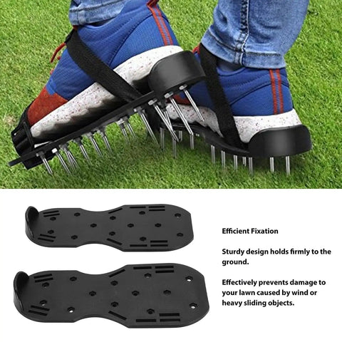 Lawn Aerator Spike Shoes For Easy Yard Repair And Deep Root Growth Durable PP And Iron Build With Secure Fit Straps on grass