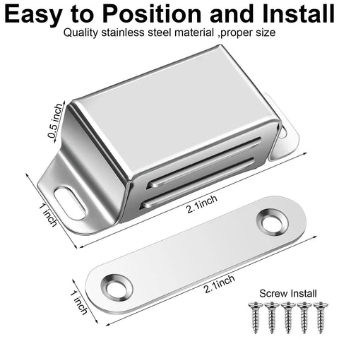 Heavy Duty Magnetic Door Catch Set 24 Pack That Grips Up To 25 Lbs Stainless Steel Cabinet Magnets Latch Hardware dimensions