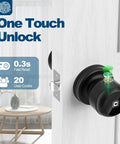 4 In 1 Smart Door Knob With Keypad, Fingerprint, Password And App Lock showcasing fingerprint sensor