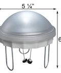 Solar Water Wiggler Bird Bath Scene 8WW 5 Inch Gray Sun Powered Automatic Water Movement device with dimensions
