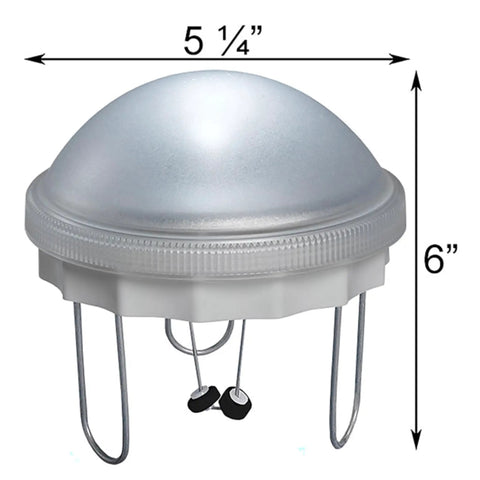 Solar Water Wiggler Bird Bath Scene 8WW 5 Inch Gray Sun Powered Automatic Water Movement device with dimensions