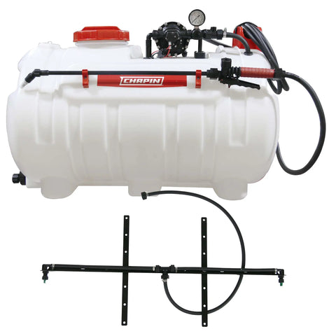 40 Gallon Farm Sprayer With Two Nozzle Boom And 2.5 GPM Pump For Lawn Care And Fertilizer Sprays, Chemical Resistant Poly Tank