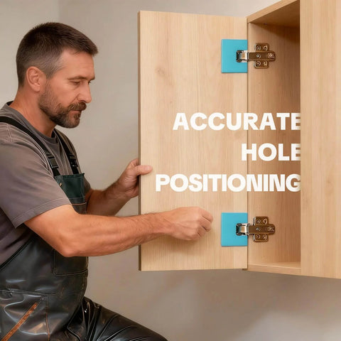 Man using Magnetic Hinge Installation Jig And Mortise Template Set For Wood Doors, Cabinets, And Drawers Drill Free, Precise 2Mm Groove Alignment