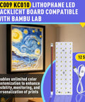Lithophane frame lit with 12 Piece Lit Lithophane LED Backlight Kit With Smart Control, USB Powered 5V LED, dimmable light box