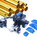 Heavy Duty Tube Bender Kit For Copper Pipes with blue handles and bending guides for precision HVAC work.