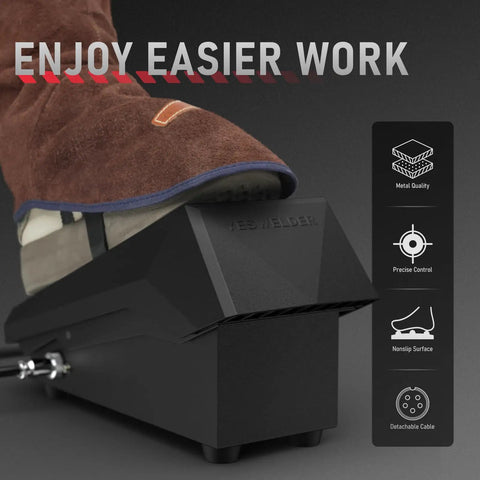 Foot pressing Foot Pedal Amp Control for TIG Welders, showing ergonomic design, for TIG-200P, TIG-205P, YWT-200DC, easy install