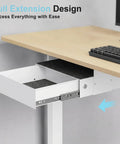 Spacious Under Desk Drawer Featuring Silky Slide Out Rails And A Rock Solid Side Lock Heavy Duty White Steel Organizer for easy access.