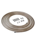 Copper Nickel Brake Line Replacement Kit 3/16 x 25 ft with Inverted Flare Fittings, Hand Bendable Tubing Coil, Rust Resistant