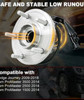 Close-up of Dual Wheel Bearing Hub Assembly Set Fits Journey 2009 To 2018 And ProMaster 1500 2500 3500 2014 5 lug with ABS
