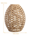 Cozy Vibe Handwoven Rope Pendant Lampshades Set Of Three For Living Room And Bedroom Ceiling Lights 9.64 By 21.25 By 7.08 Inches Wicker Light Shade Replacement, showing single khaki paper rope design.
