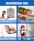 Installation tips for Refrigerator Evaporator Fan Motor Assembly For LG And Kenmore featuring safety guidelines and model confirmation.