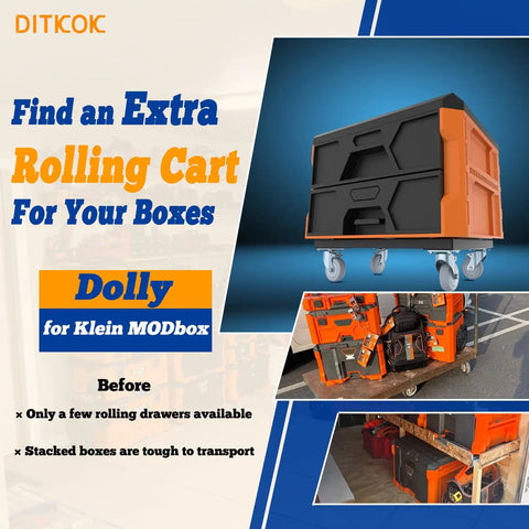 Heavy Duty Metal Dolly For Modbox Storage System Rolling Cart With Powder Coat Finish And 2 Swivel 2 Locking Casters