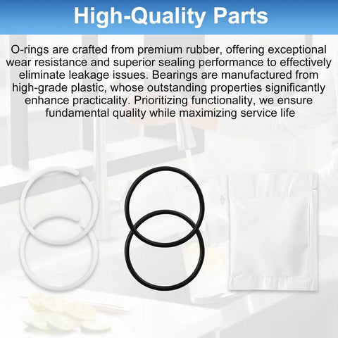 O Ring Seal Kit For Kitchen Faucets With Two O Rings Two Bearings And One Lube Repair Kit For Single Control Fairfax Style Faucets Replacement Parts Ideal For Leak Free Kitchen Fixture Repairs displayed on a kitchen counter.
