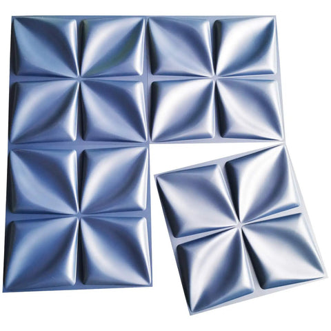 Navy Blue 3D PVC Wall Panel With Large Flower Petal Design Waterproof Fire Resistant Lightweight DIY Friendly Covers Up To 3 Sq M