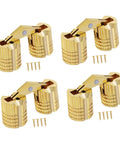 Concealed Cabinet Hinges Copper Barrels Cylindrical Hideaway Hardware with brass look for furniture and smooth operation.