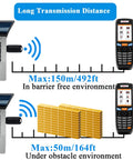 Image illustrating 2D Wireless Barcode Scanner Portable Inventory Scanner And Data Collector 2.4G Barcode Reader range with obstacles.