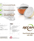 Aluminum Foil Lids for Reusable Coffee Pods, 62mm Seals for Nespresso VertuoLine, certificates shown, 100 Pcs pack.