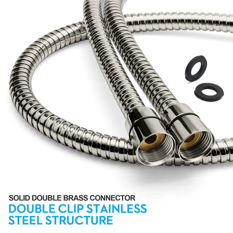 Extra Long 79 Inch Stainless Steel Shower Hose With Brass Insert And Nut Flexible No Kink Handheld Shower Head Hose Detail View