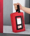 Lockout Tagout Kit Bag For Loto Devices, Heavy Duty Polyester Organizer held by a hand, showing visible display and durable material