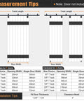 Measurement guide for Exterior Sliding Barn Door Hardware Kit With Box Rail Track 8 Foot Length 450 Pound Capacity Black Weather Resistant Steel Wall Mount System For Outdoor Use Fits Single 48 Inch Door Heavy Duty Rail.