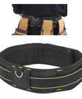 Pro Level Utility Tool Belt For Tradesmen And Carpenters Crafted From Tough 1200D Oxford Fabric with quick release buckles, black design.
