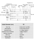 Technical diagram of TN10x125 Double Acting Pneumatic Actuator With Magnetic Piston 10mm Bore And 125mm Stroke specifications
